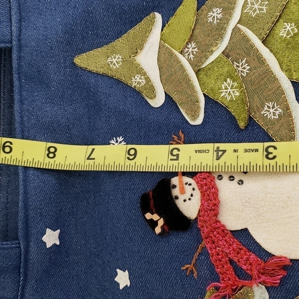 Cappelli Straworld Inc Bag 2008 Snowman Decor 100% Cotton Denim GUC - Picture 10 of 14